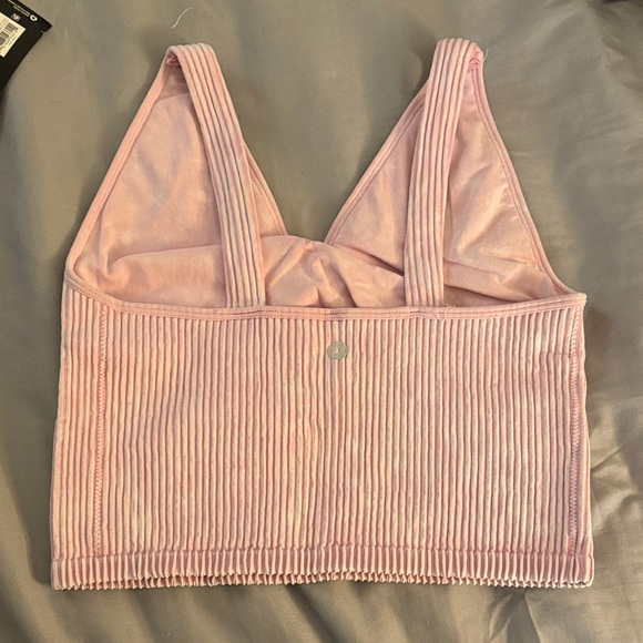 Pink Ribbed Women's Workout Top - Picture 3 of 3
